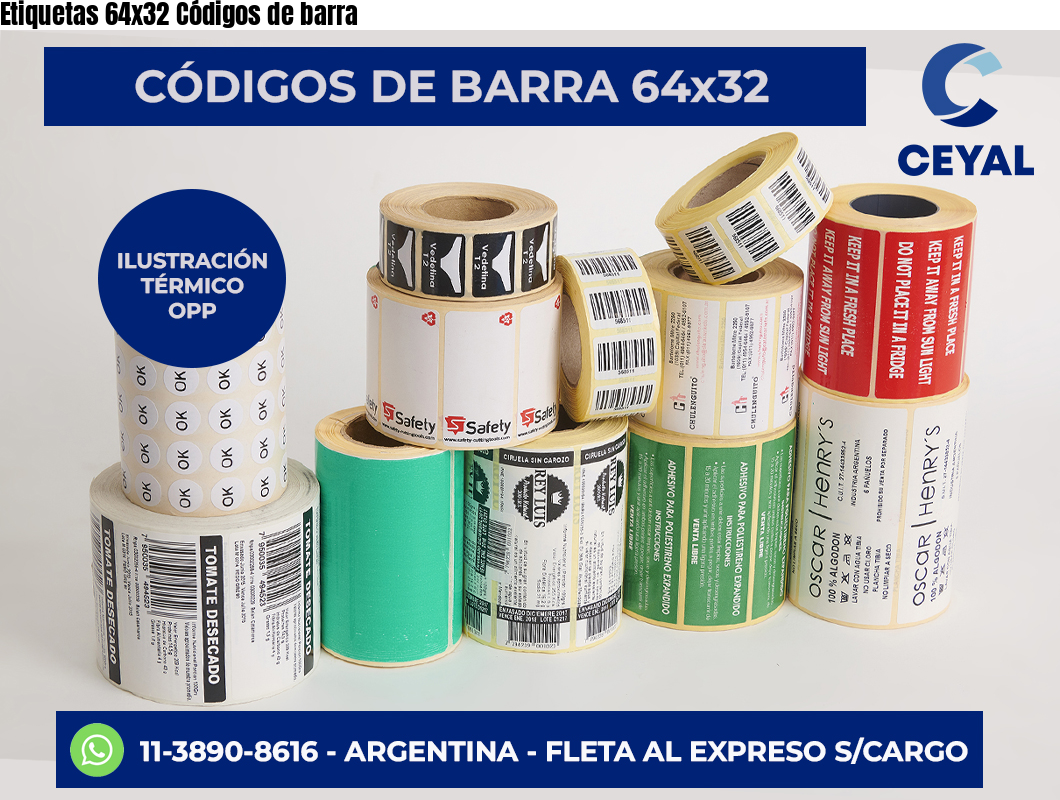 Etiquetas 64×32 Códigos de barra