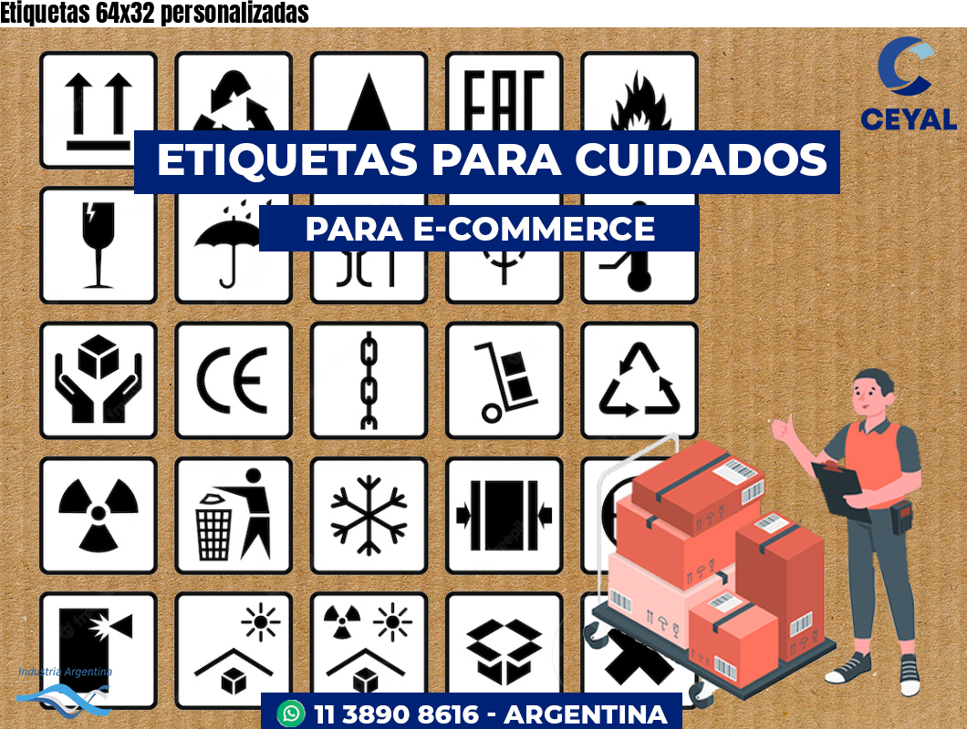 Etiquetas 64x32 personalizadas