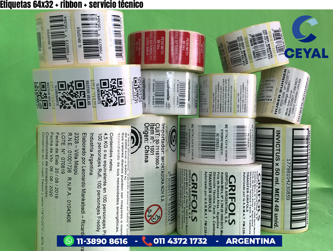 Etiquetas 64x32   ribbon   servicio técnico