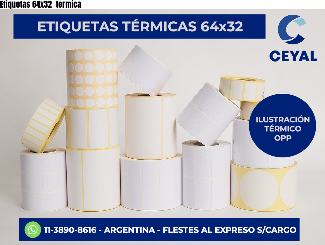 Etiquetas 64×32  termica