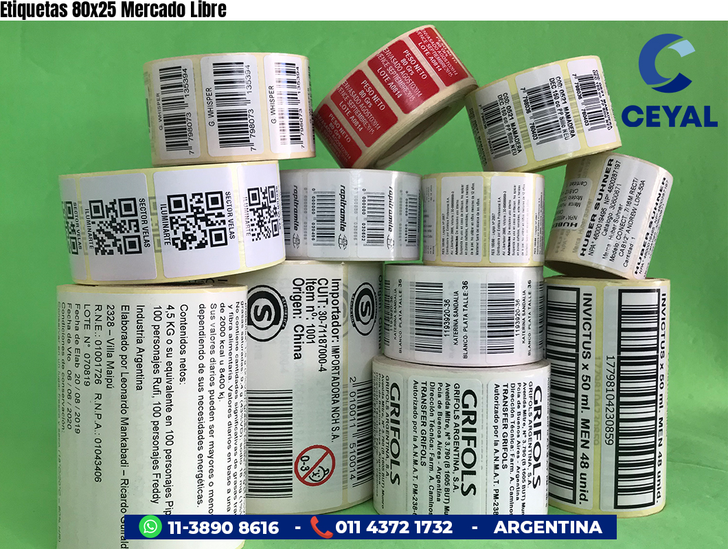 Etiquetas 80x25 Mercado Libre