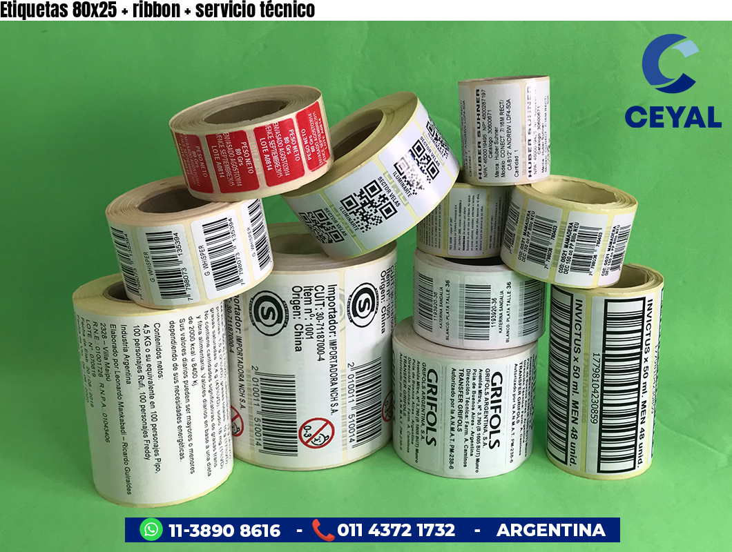 Etiquetas 80x25   ribbon   servicio técnico