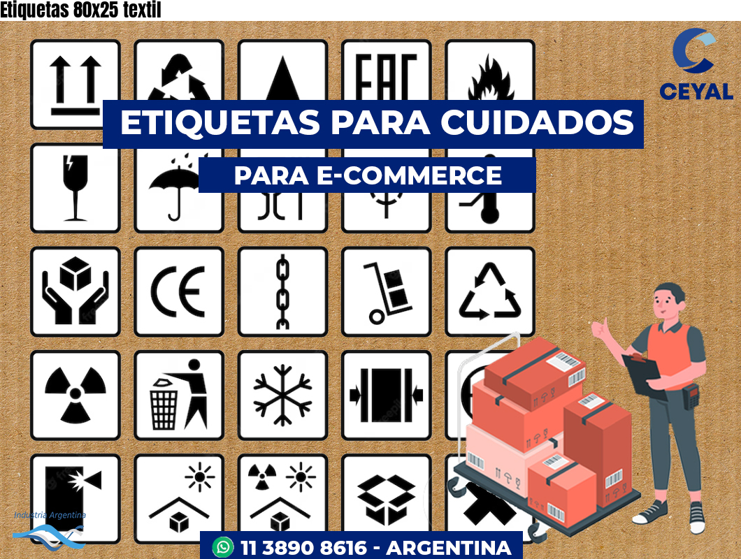 Etiquetas 80x25 textil