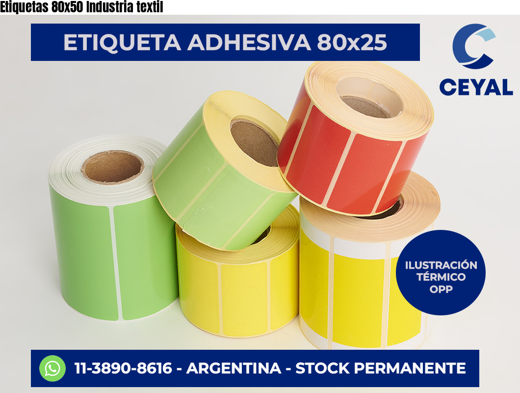 Etiquetas 80×50 Industria textil