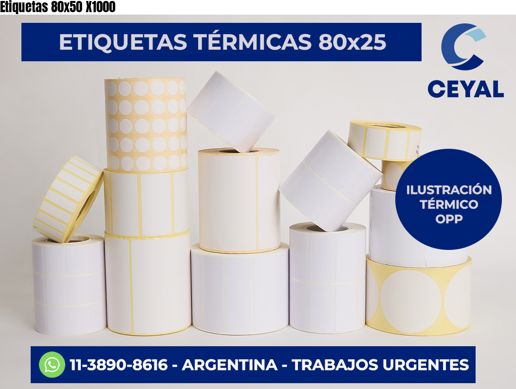 Etiquetas 80×50 X1000