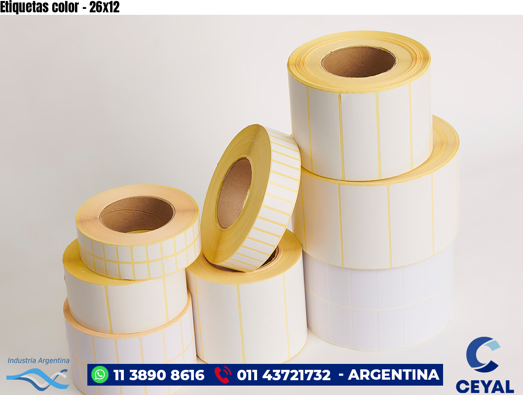 Etiquetas color - 26x12