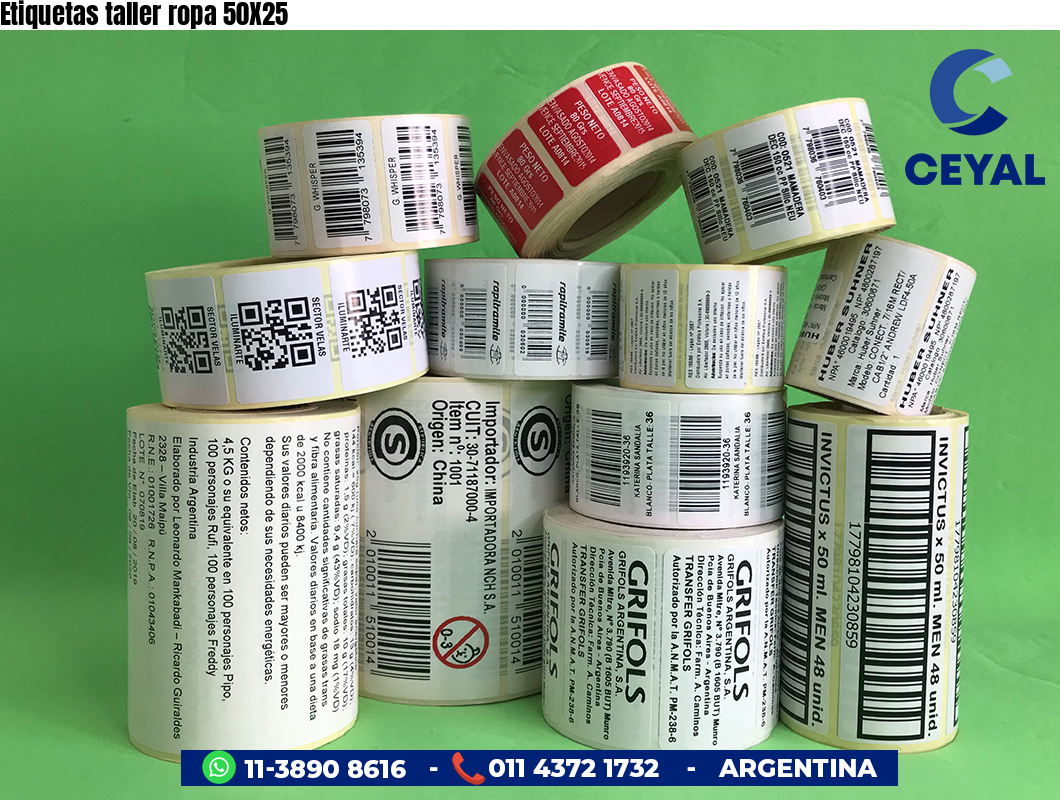 Etiquetas taller ropa 50X25