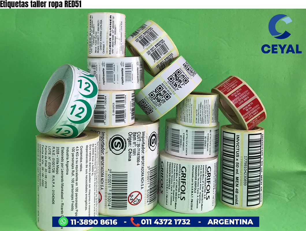 Etiquetas taller ropa RED51