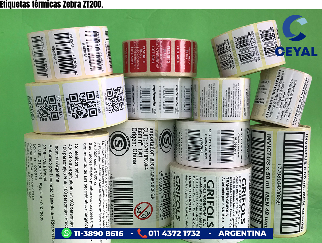 Etiquetas térmicas Zebra ZT200.