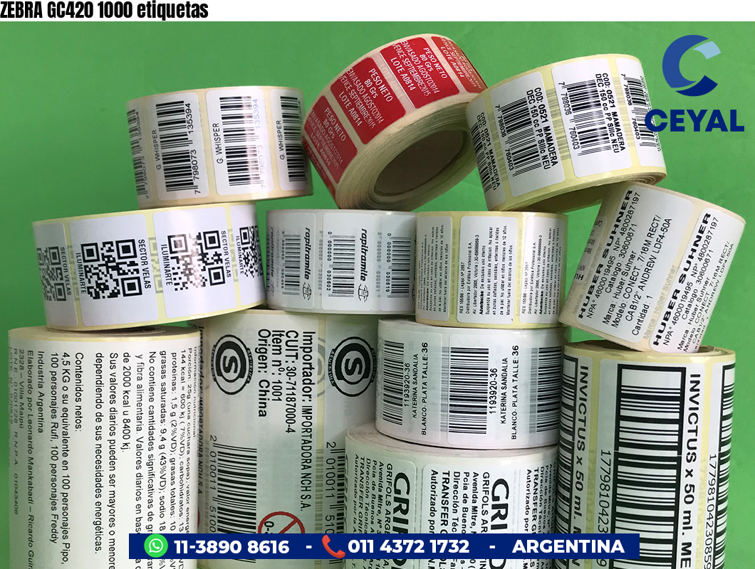 ZEBRA GC420 1000 etiquetas