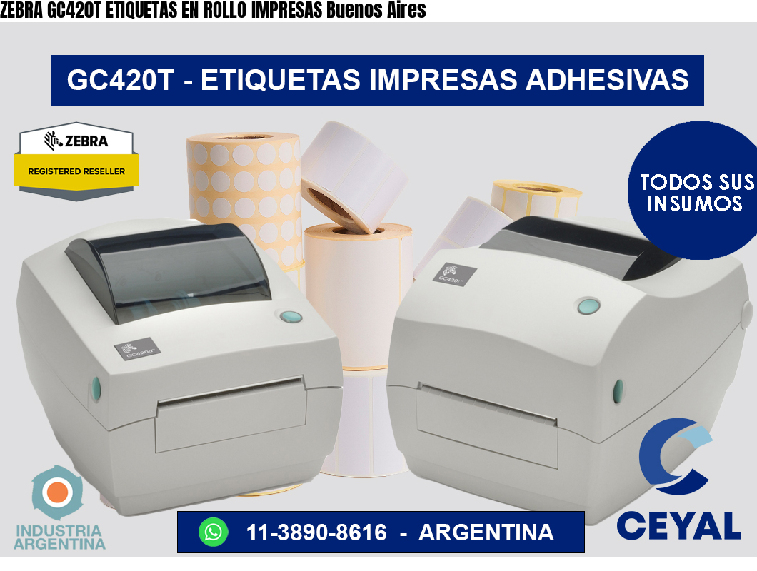 ZEBRA GC420T ETIQUETAS EN ROLLO IMPRESAS Buenos Aires