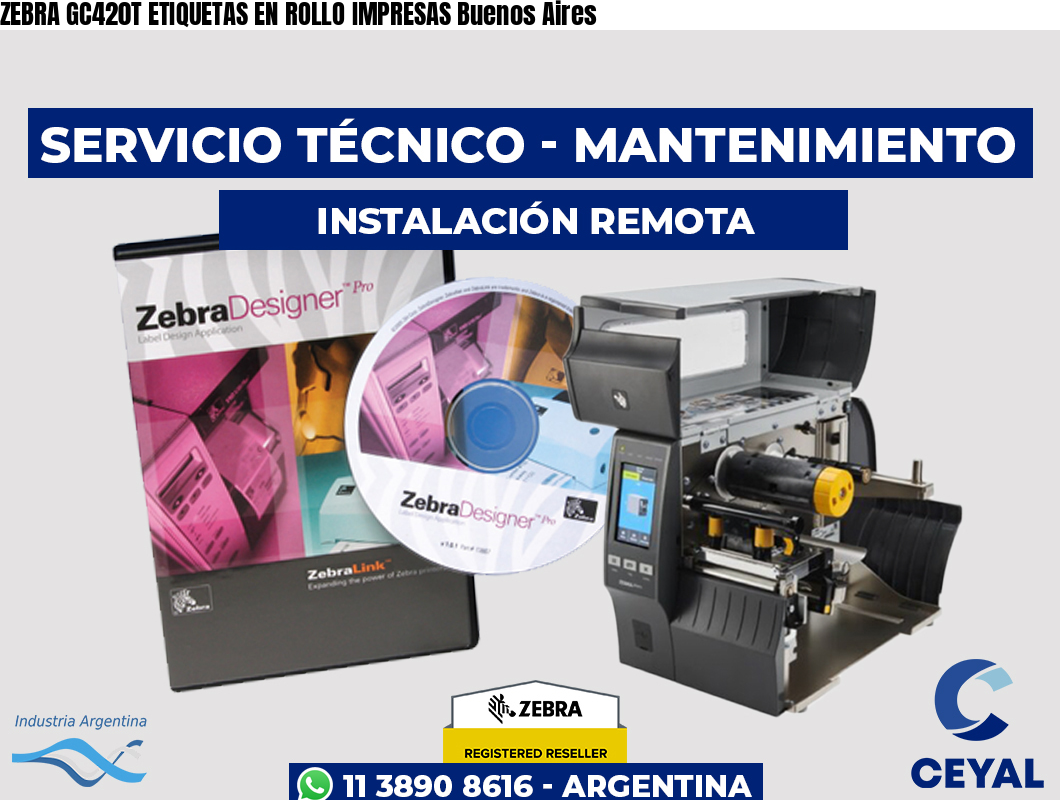 ZEBRA GC420T ETIQUETAS EN ROLLO IMPRESAS Buenos Aires