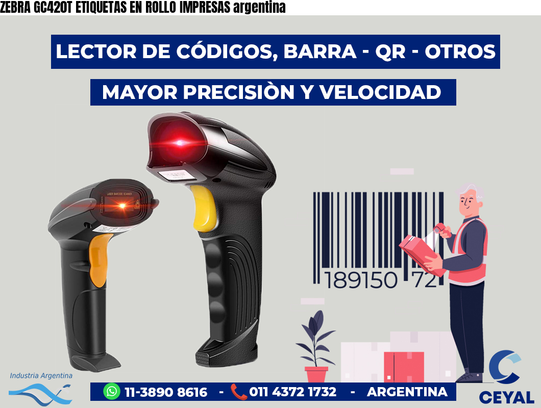 ZEBRA GC420T ETIQUETAS EN ROLLO IMPRESAS argentina