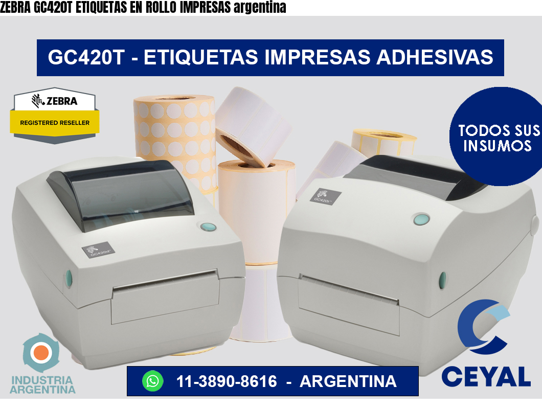 ZEBRA GC420T ETIQUETAS EN ROLLO IMPRESAS argentina