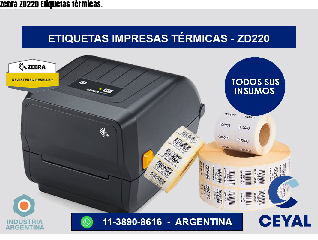Zebra ZD220 Etiquetas térmicas.