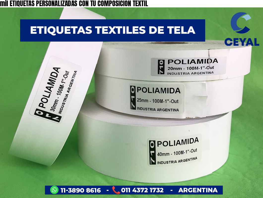 mil ETIQUETAS PERSONALIZADAS CON TU COMPOSICION TEXTIL