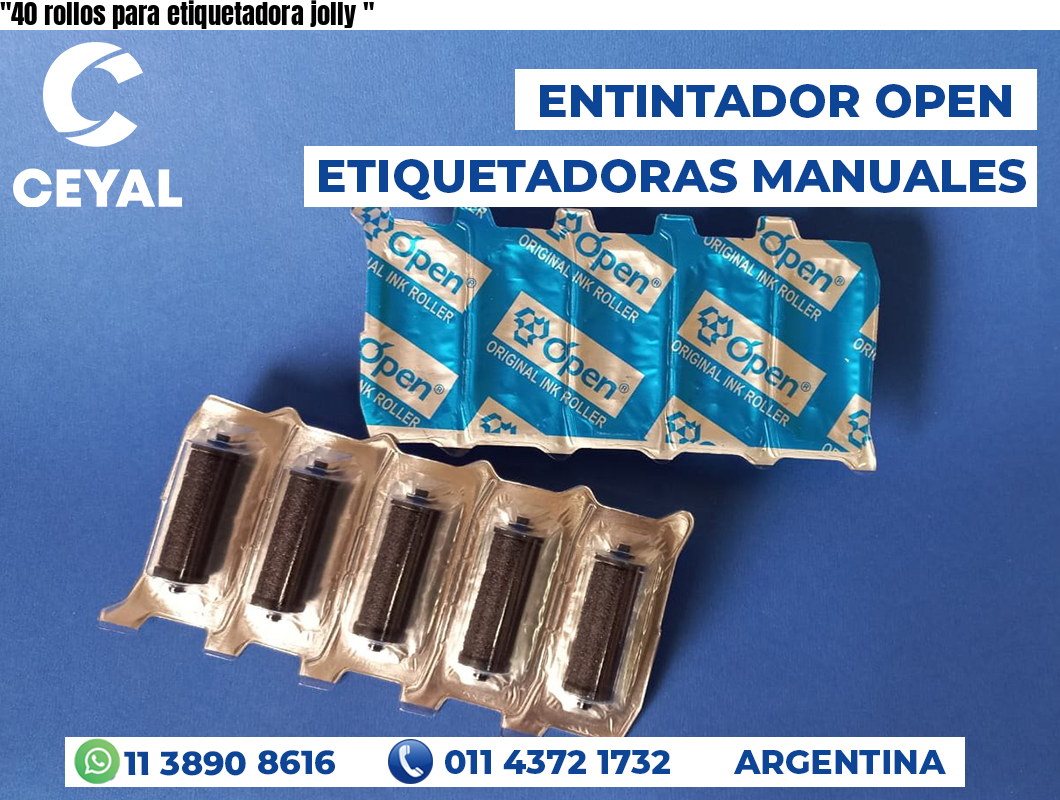 «40 rollos para etiquetadora jolly	«