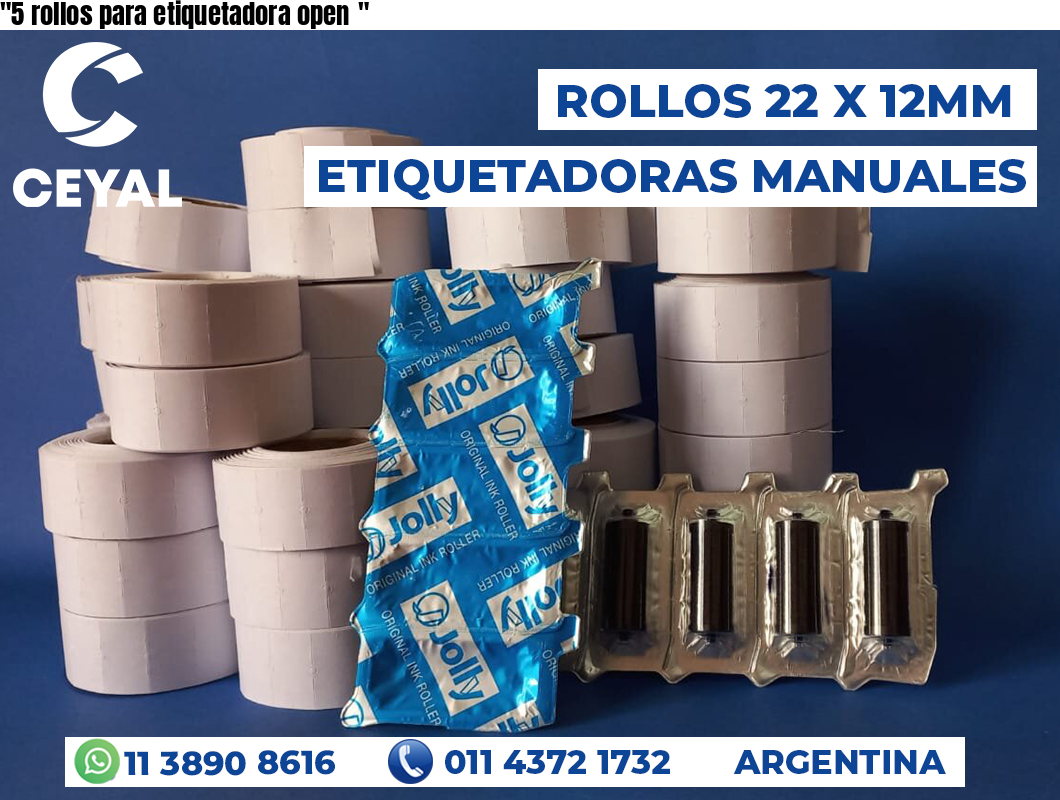 «5 rollos para etiquetadora open	«