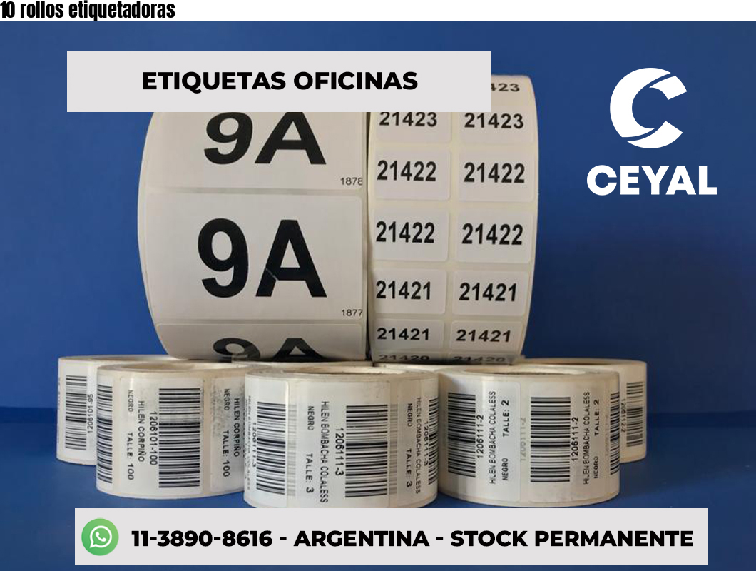 10 rollos etiquetadoras