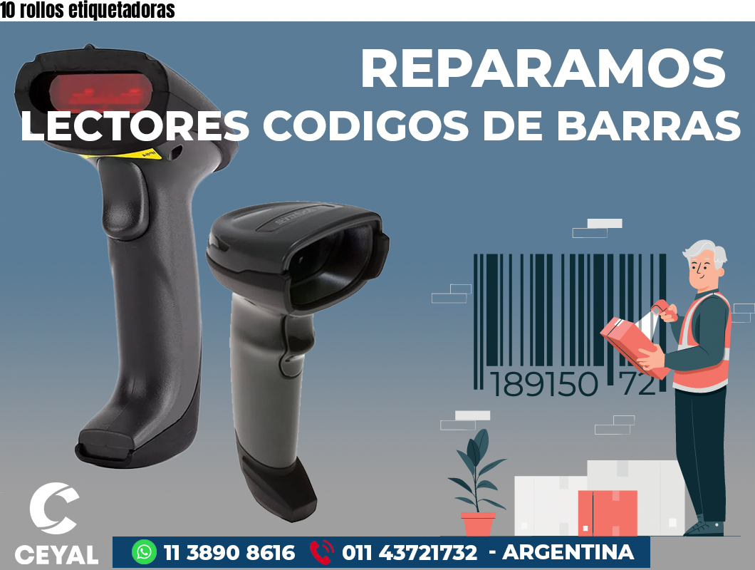 10 rollos etiquetadoras