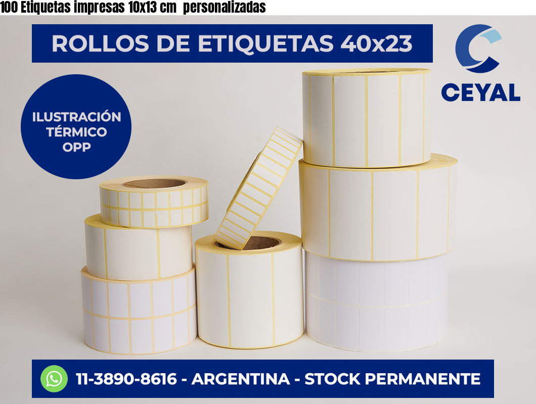 100 Etiquetas impresas 10×13 cm  personalizadas