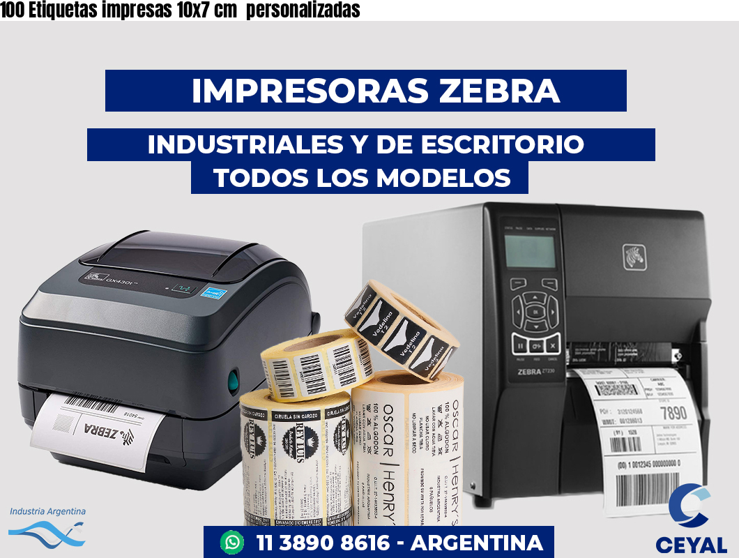 100 Etiquetas impresas 10x7 cm  personalizadas