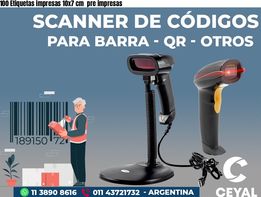 100 Etiquetas impresas 10x7 cm  pre impresas