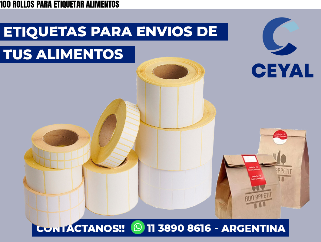 100 ROLLOS PARA ETIQUETAR ALIMENTOS