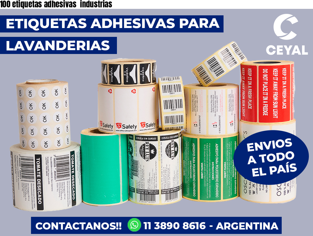 100 etiquetas adhesivas  industrias