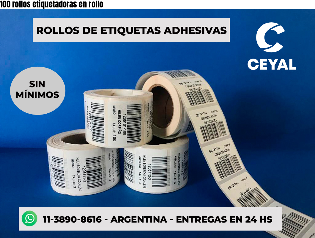 100 rollos etiquetadoras en rollo