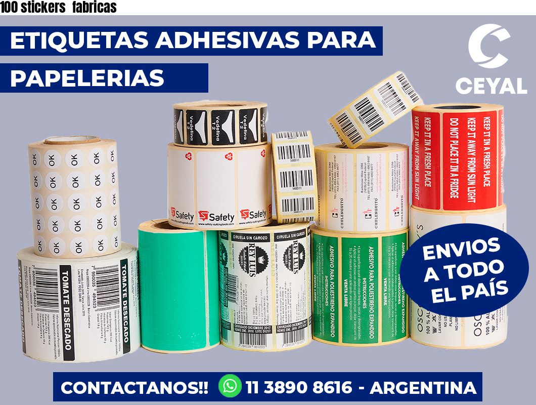 100 stickers  fabricas