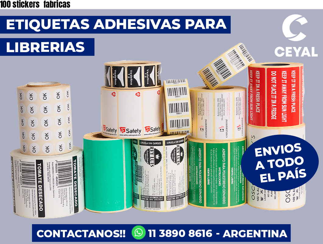 100 stickers  fabricas