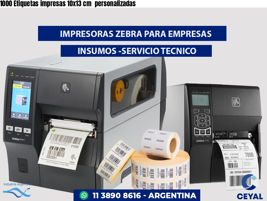 1000 Etiquetas impresas 10x13 cm  personalizadas