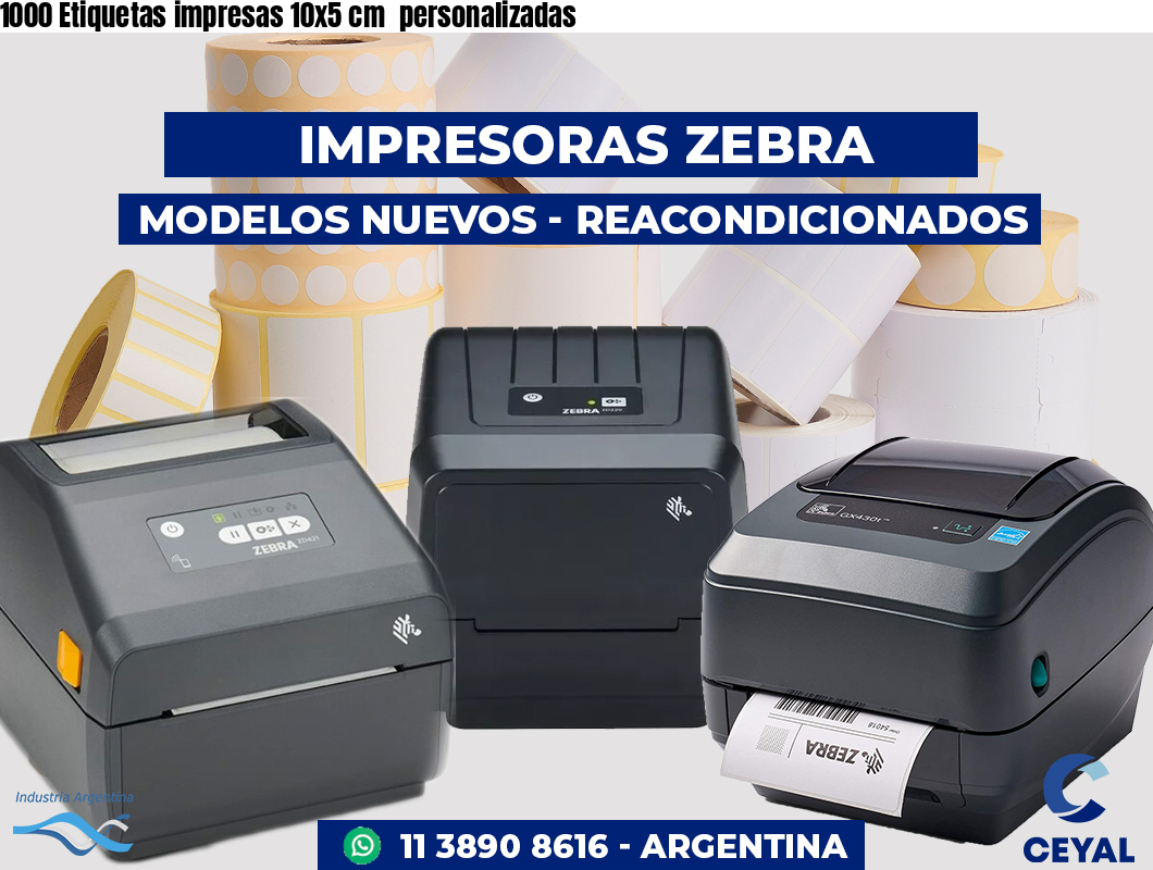 1000 Etiquetas impresas 10x5 cm  personalizadas