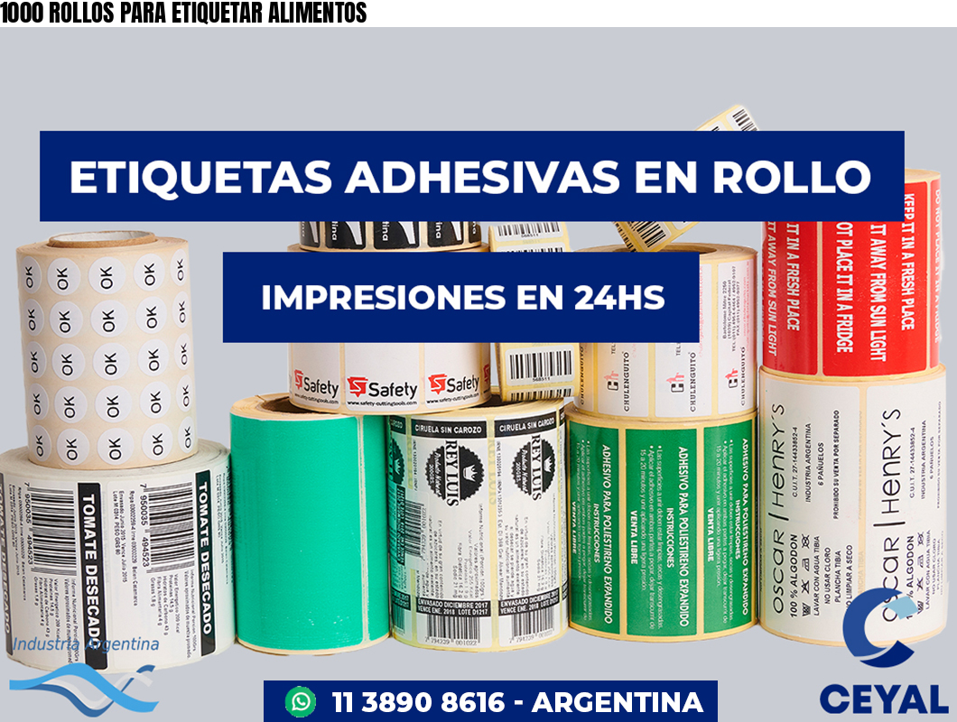 1000 ROLLOS PARA ETIQUETAR ALIMENTOS