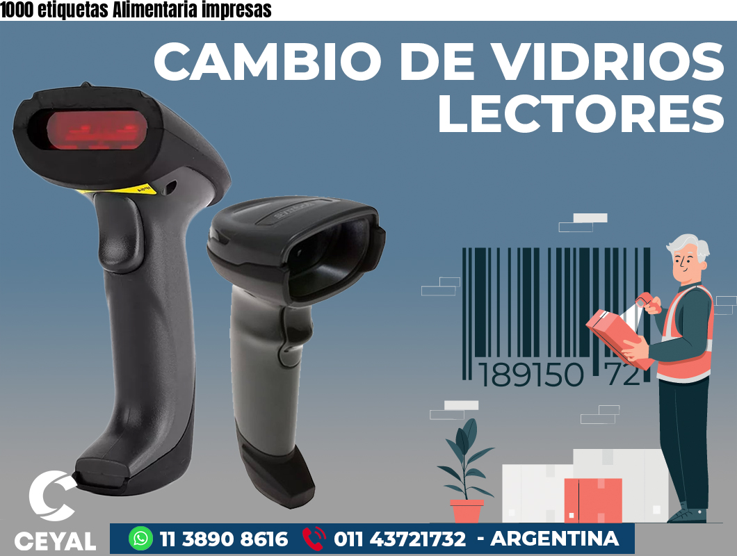 1000 etiquetas Alimentaria impresas