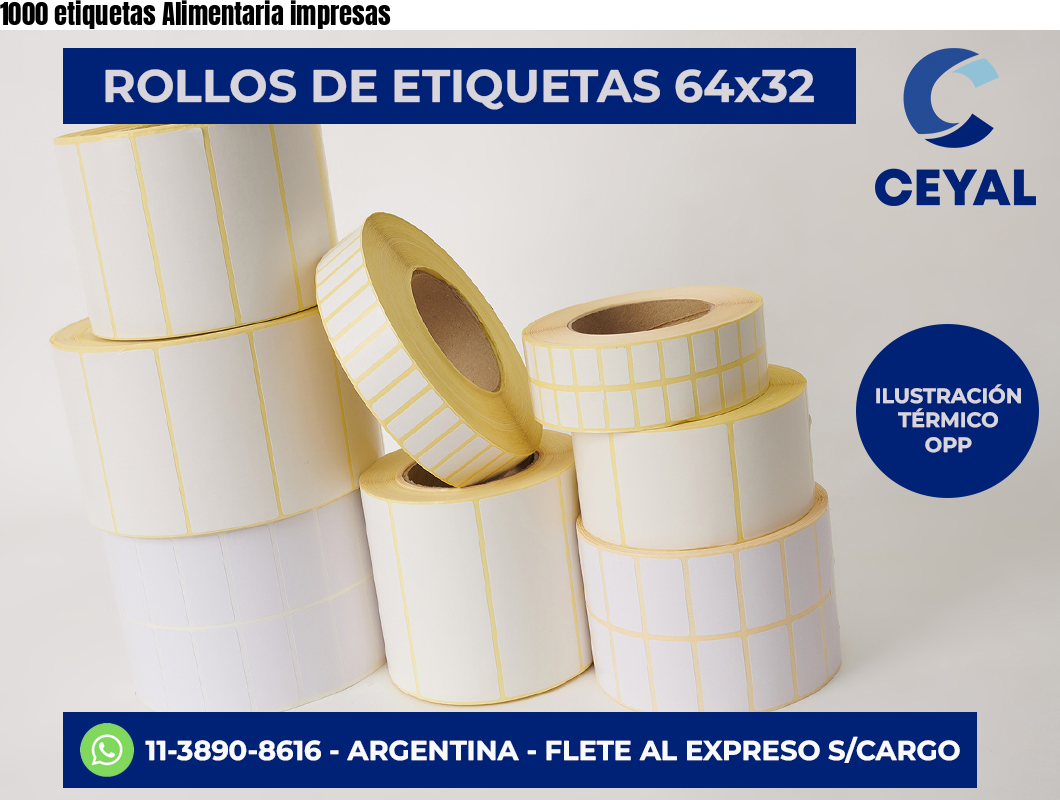 1000 etiquetas Alimentaria impresas