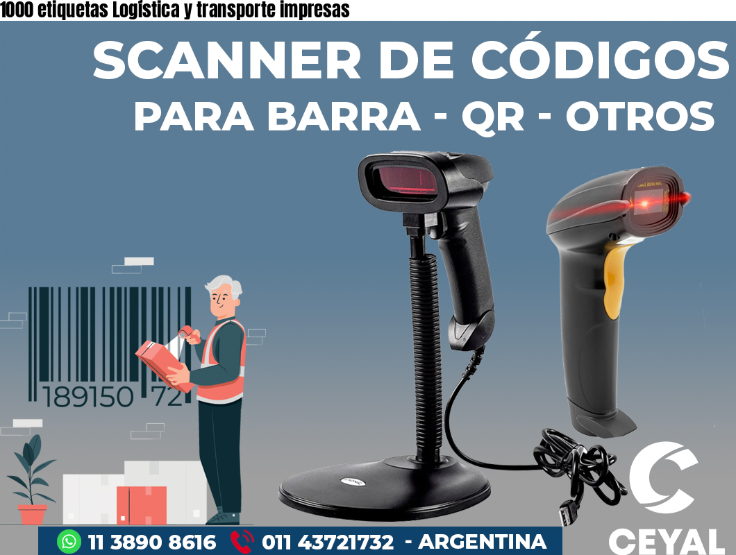 1000 etiquetas Logística y transporte impresas