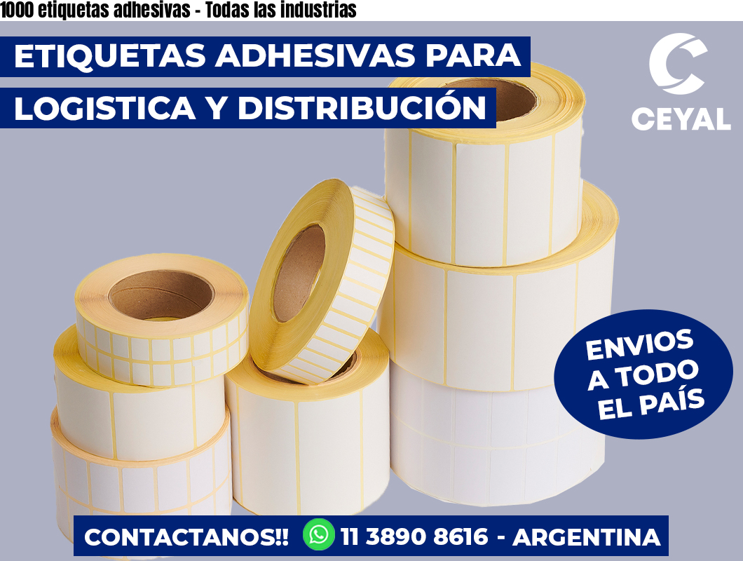 1000 etiquetas adhesivas - Todas las industrias