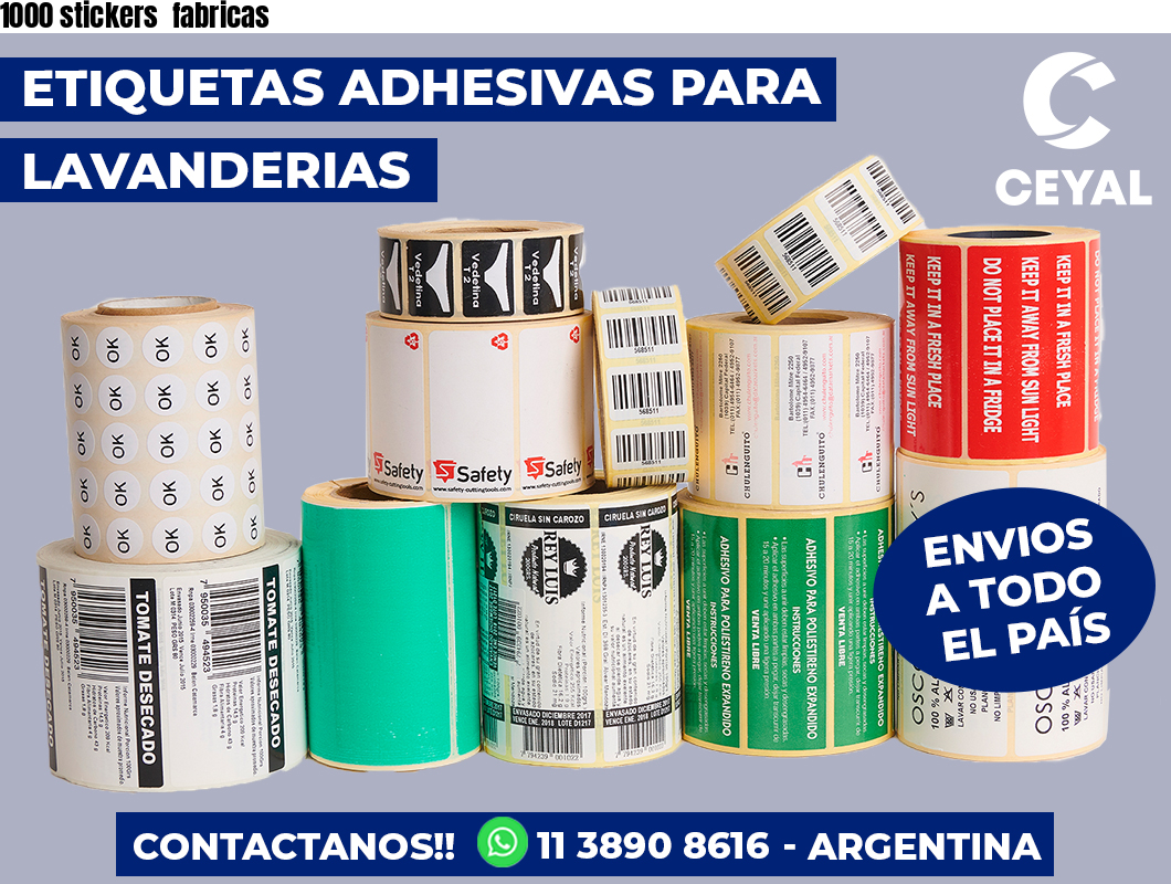 1000 stickers  fabricas