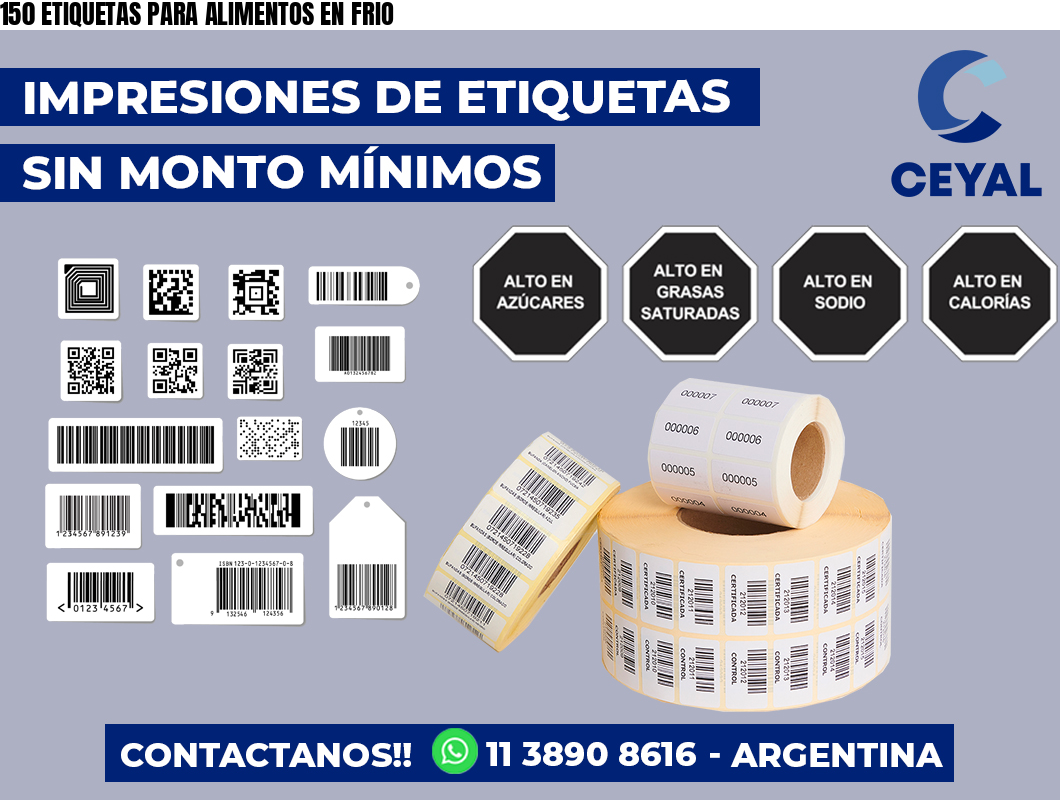 150 ETIQUETAS PARA ALIMENTOS EN FRIO