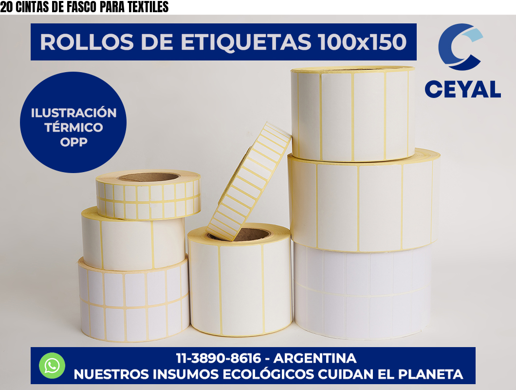 20 CINTAS DE FASCO PARA TEXTILES