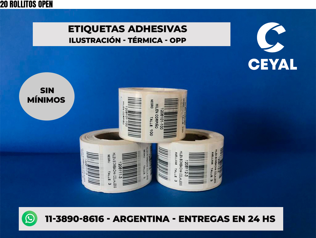 20 ROLLITOS OPEN