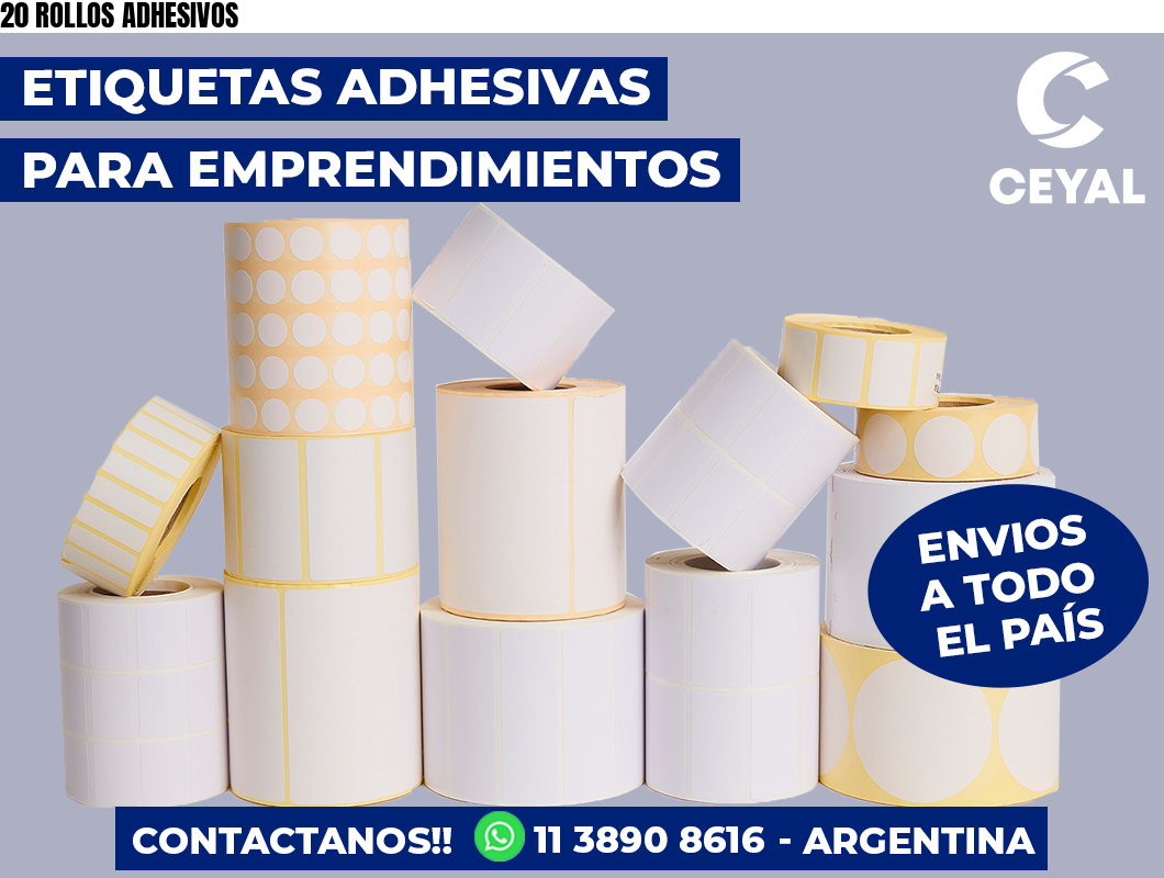 20 ROLLOS ADHESIVOS