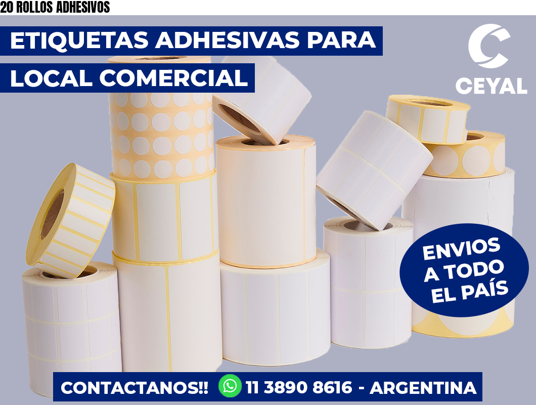 20 ROLLOS ADHESIVOS