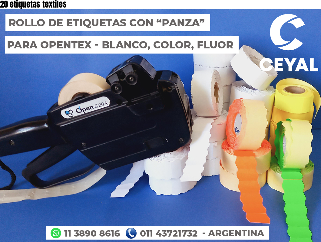20 etiquetas textiles