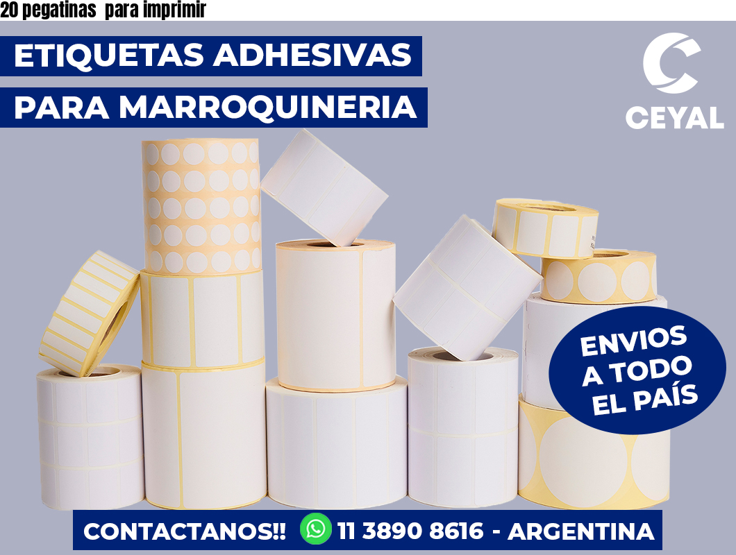 20 pegatinas  para imprimir