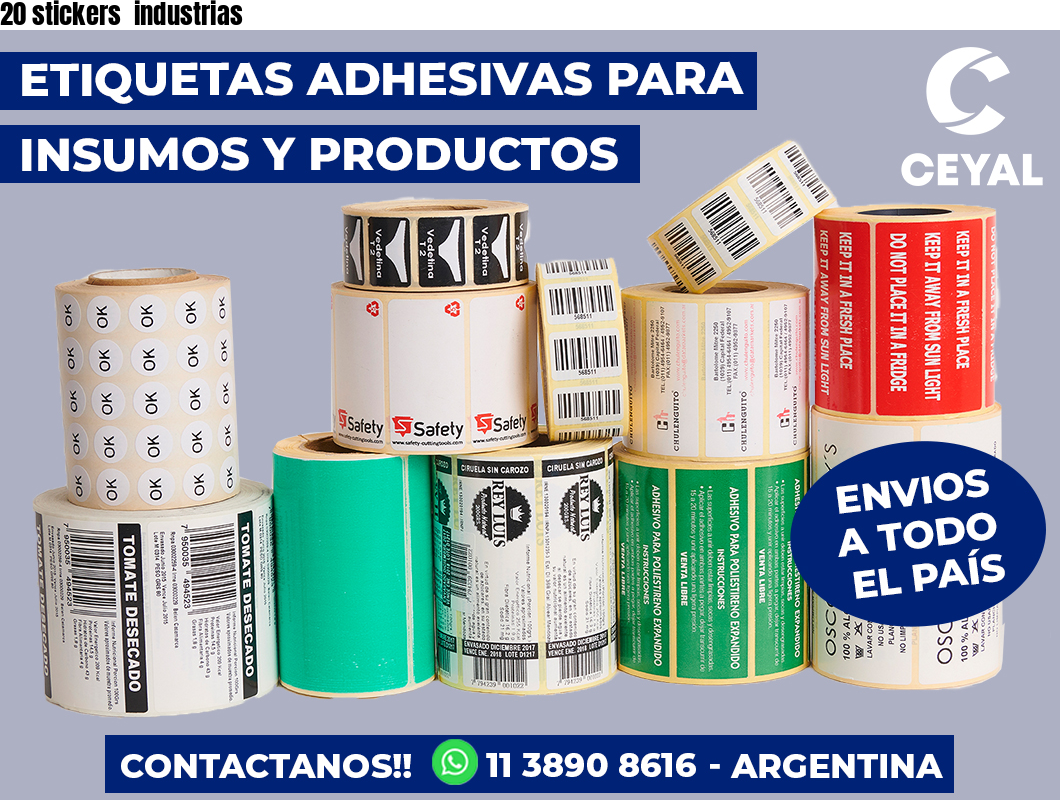 20 stickers  industrias