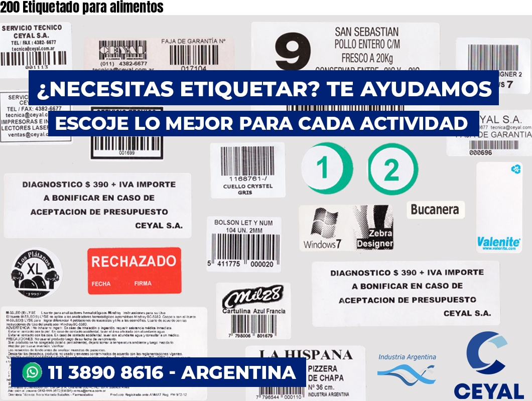 200 Etiquetado para alimentos