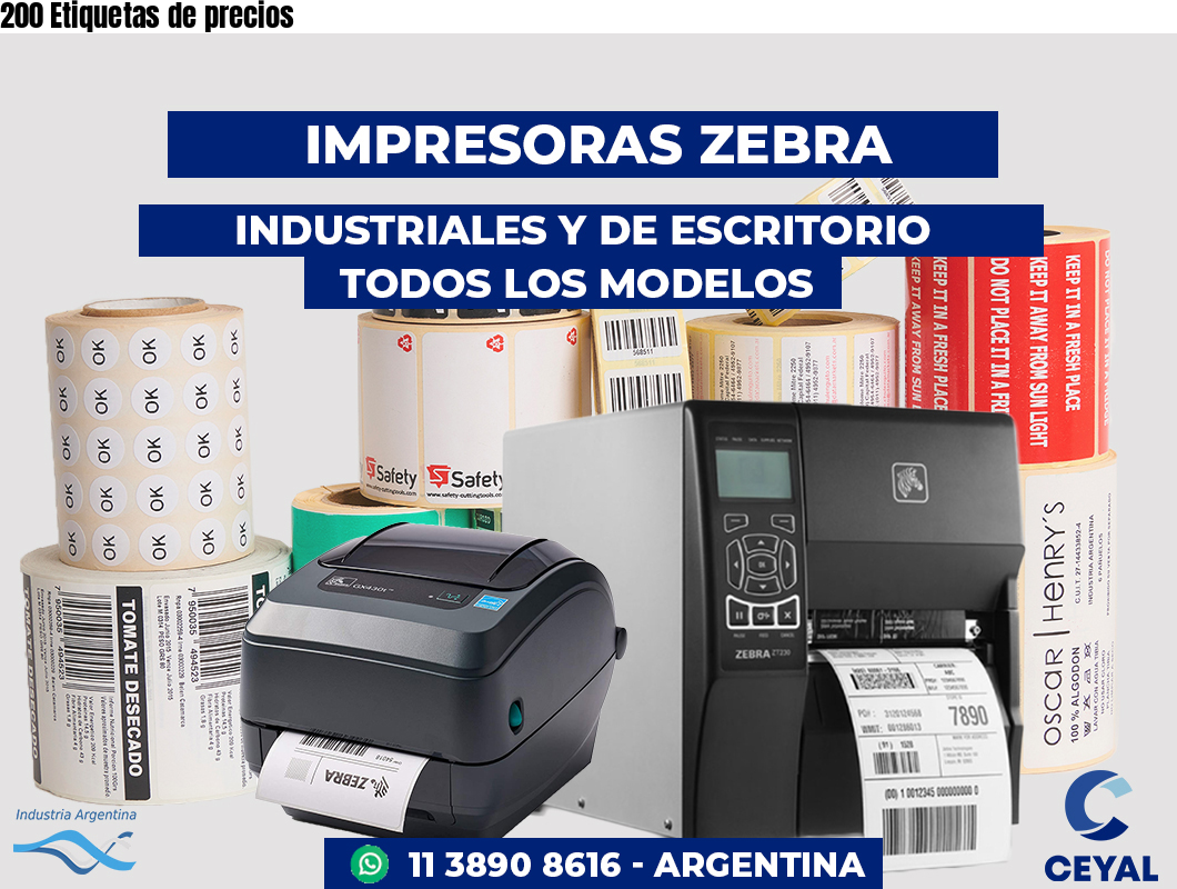 200 Etiquetas de precios